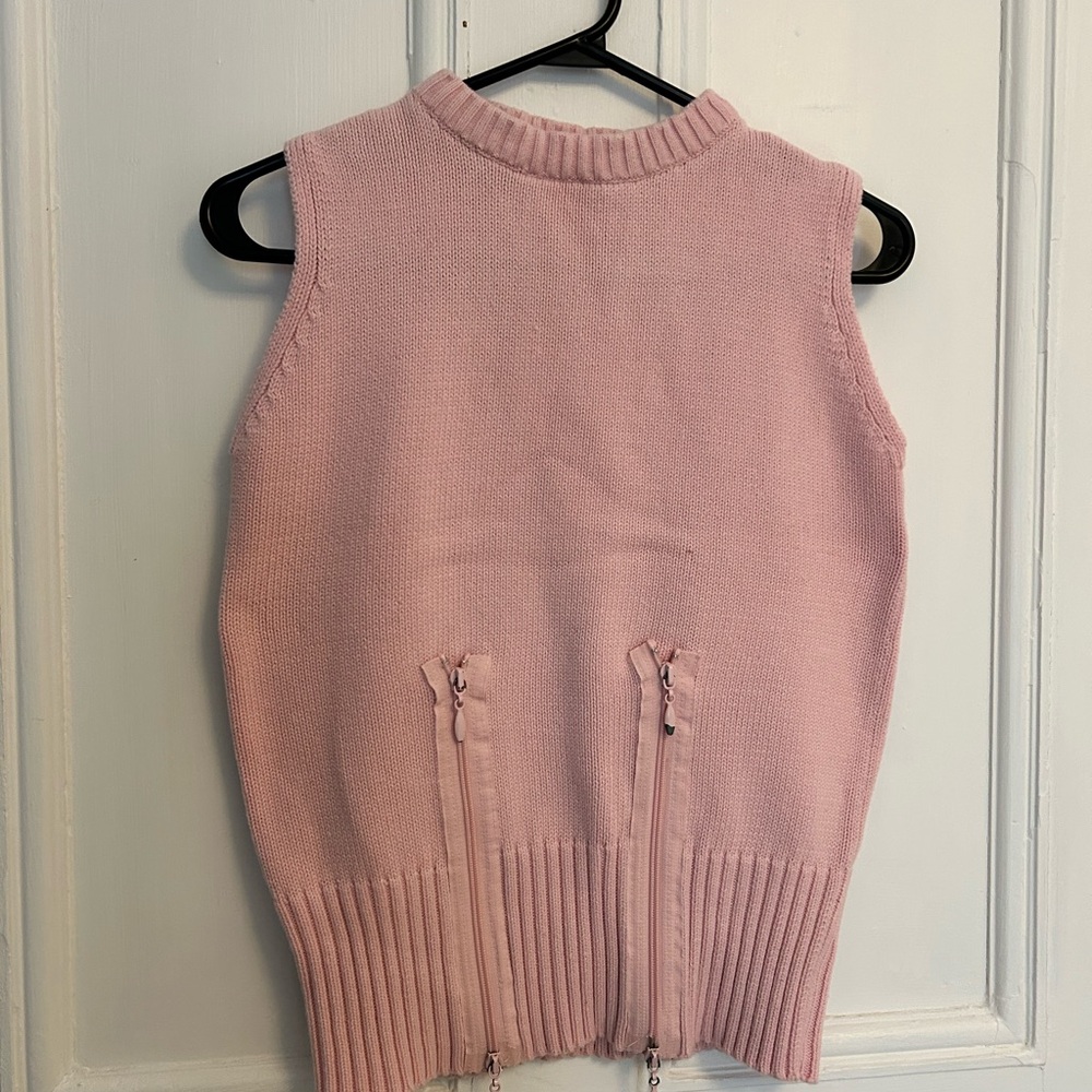 Vintage Pink Sleeveless Knit Sweater Vest